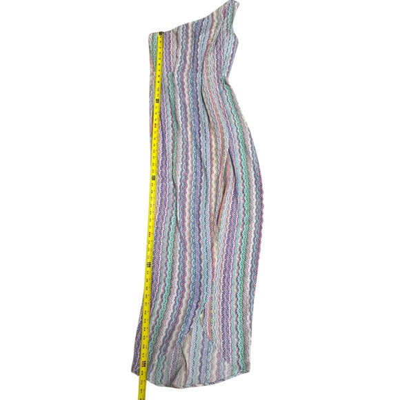 BCBMAXAZRIA Dries Front Slit Maxi Dress One Shoulder SZ 0 Multicolor NWT $338 - Picture 10 of 12